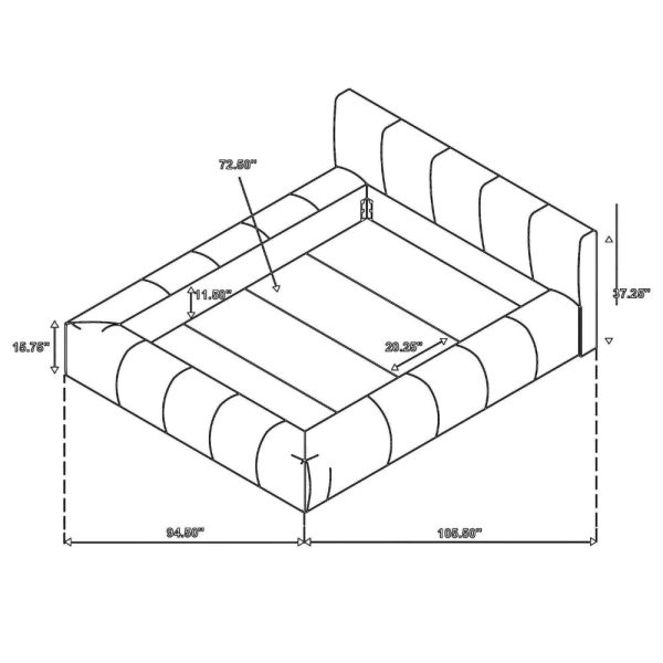 Limo California King Platform Bed, Gray Upholstered Frame, Low Profile Cheap - Image 5