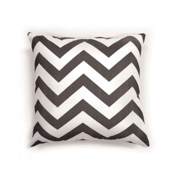 Ezzy Chevron Pattern Throw Pillow Set of 2, 22in Gray White Polyester Discount - Image 2