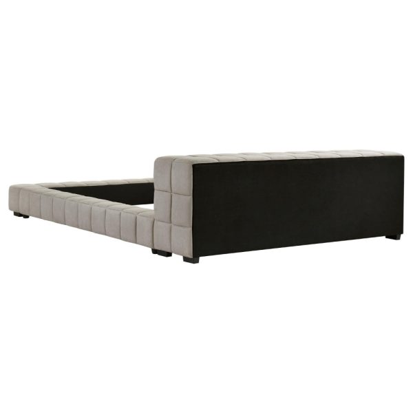 Jimo California King Platform Bed, Grid Tufted, Taupe Brown Upholstery Online Hot Sale - Image 3