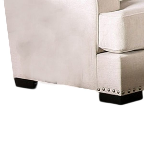 Nora Loveseat, 3 Accent PIllows, 71 Inch, Beige Fabric Online - Image 4