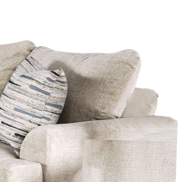 Lewis Loveseat with 2 Accent PIllows, 67 Inch, Cream Fabric Online Sale - Image 3