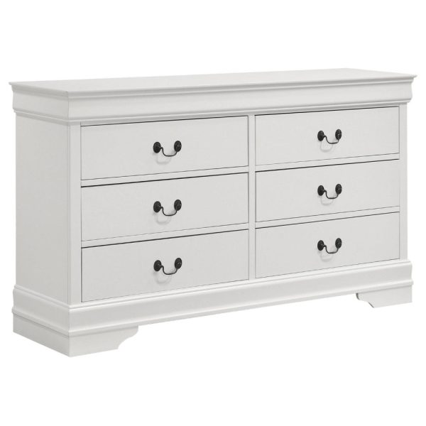 Nim 4pc Full Size Bedroom Set, Dresser, Modern White Sleigh Headboard For Cheap - Image 4