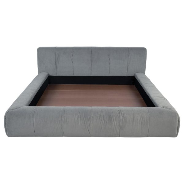 Limo California King Platform Bed, Gray Upholstered Frame, Low Profile Cheap - Image 3