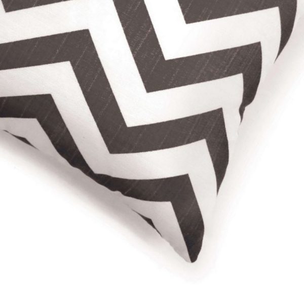 Ezzy Chevron Pattern Throw Pillow Set of 2, 22in Gray White Polyester Discount - Image 4