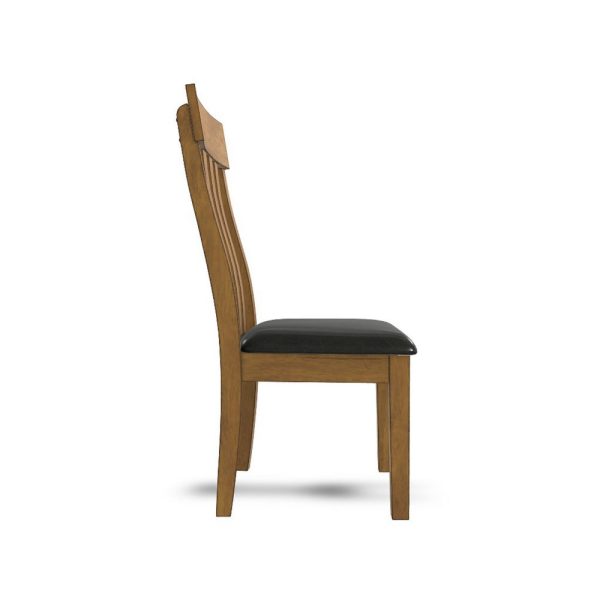 Ashley Raly Dining Side Chair Set of 2 | Brown Faux Leather | Slated Back Discount - Image 4