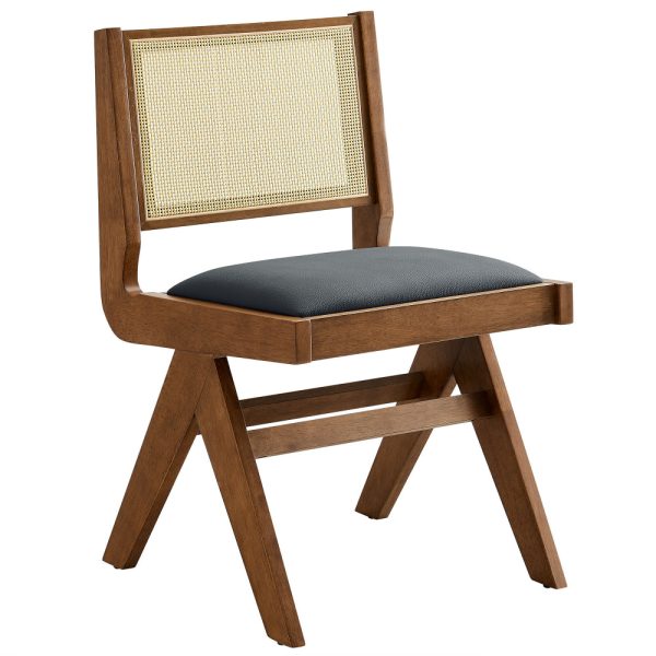 Thera Vegan Leather and Cane Dining Side Chairs Set of 2 by Modway Online Hot Sale - Image 4