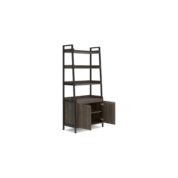 Ashley Zeny Bookcase | 4 Open Shelves with Lower Cabinet | 72  Dark Brown Online - Image 3