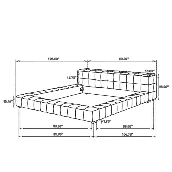 Jimo King Platform Bed, Grid Tufted Frame, Emerald Green Upholstery Fashion - Image 5