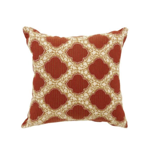 Roxi Throw Pillow Set of 2, Floral Embroidery, 22 Inch Square, Red on Sale