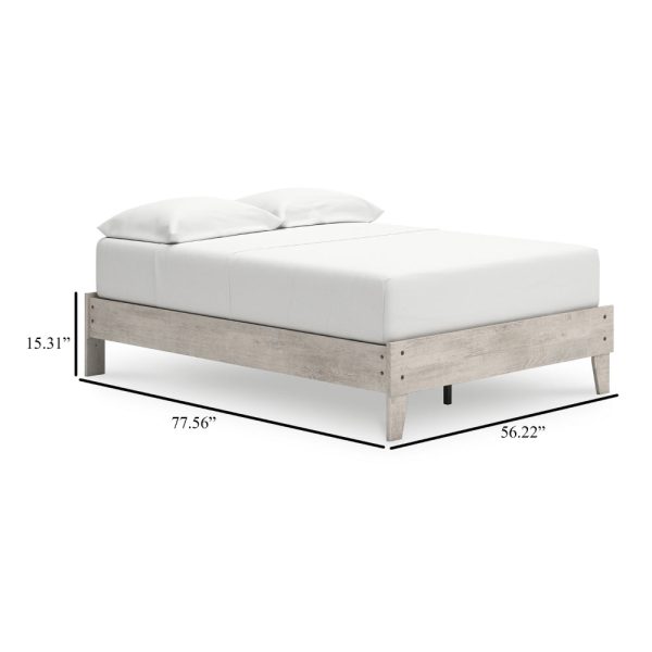 Ashley Shawn Full Size Minimalist Platform Bed | Light Gray Wood Frame For Cheap - Image 5