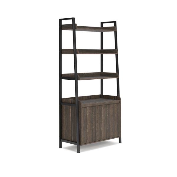 Ashley Zeny Bookcase | 4 Open Shelves with Lower Cabinet | 72  Dark Brown Online