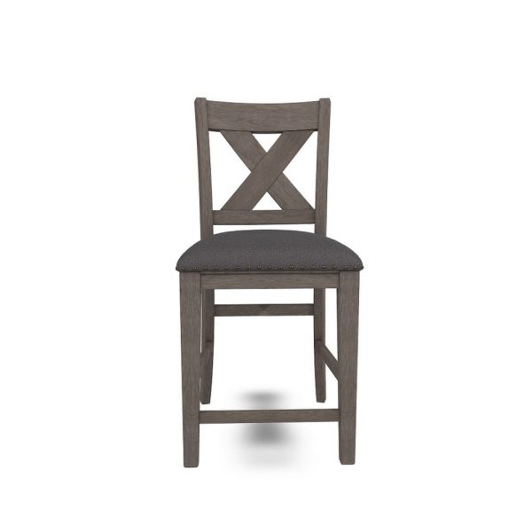 Ashley Caity Counter Height Chair Set of 2 | Gray Acacia Wood | X Shaped Back Online Sale - Image 2