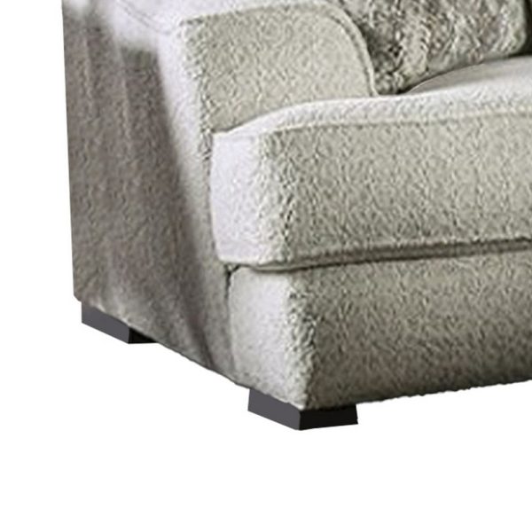 Syma Sofa, Ivory Boucle, 4 Throw Pillows, Sloped Track Arms, 102 Inch Hot on Sale - Image 4
