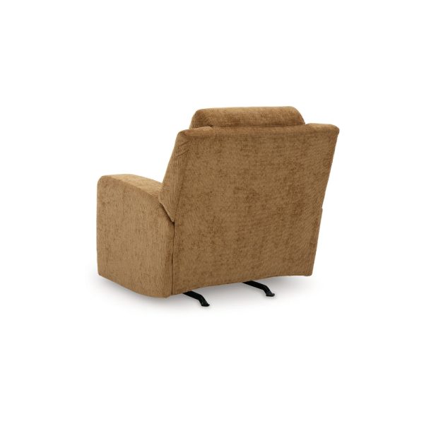 Ashley Damon Manual Rocker Recliner Chair | Soft Plush Camel Brown Polyester Online Sale - Image 4