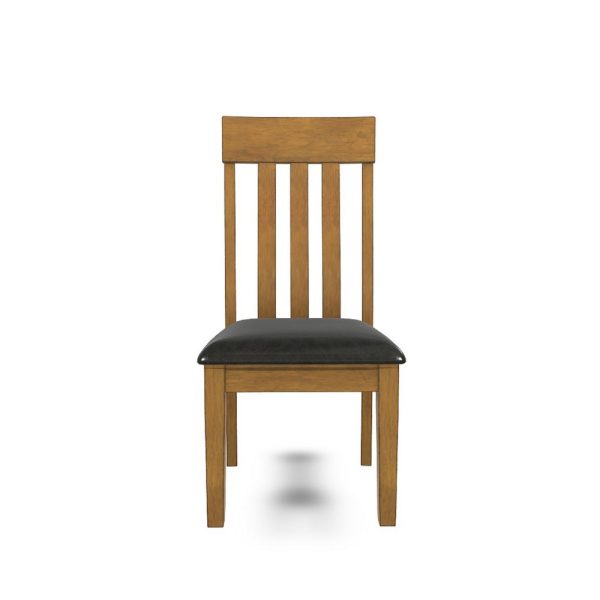 Ashley Raly Dining Side Chair Set of 2 | Brown Faux Leather | Slated Back Discount - Image 2