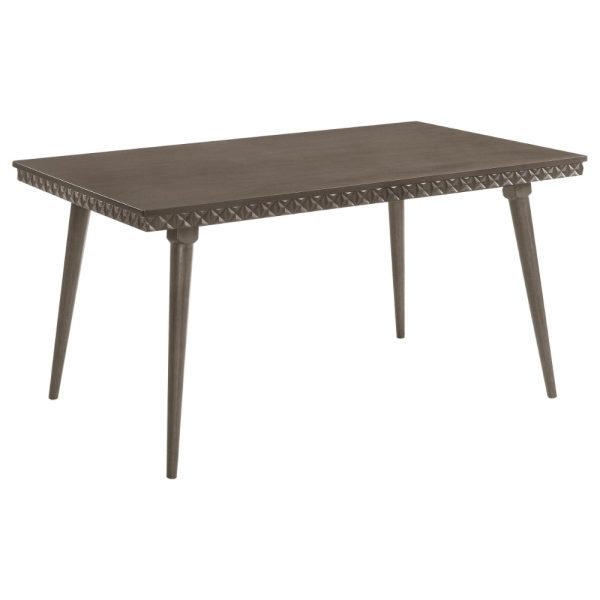 Nolan Dining Table, Dark Brown Hardwood, Rectangular 59 Inch Top For Discount