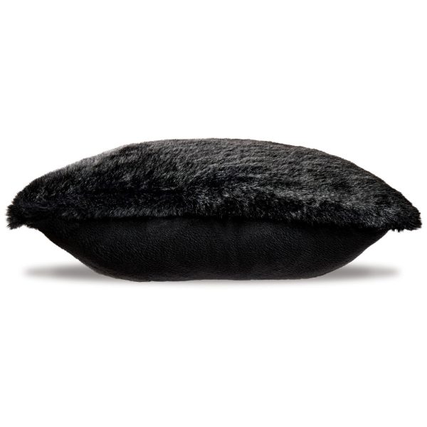 Ashley Dift Square Accent Throw Pillow | 20  | Black Faux Rabbit Fur Face For Discount - Image 2