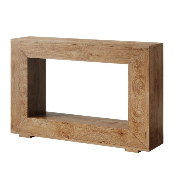 Sofa Console Table, 47 Inch Light Brown Wood Rectangular, Open Shelf Hot on Sale - Image 2