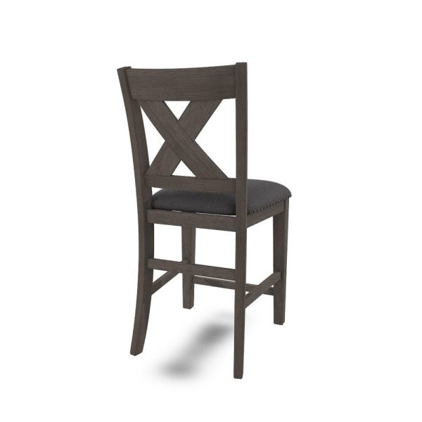 Ashley Caity Counter Height Chair Set of 2 | Gray Acacia Wood | X Shaped Back Online Sale - Image 3