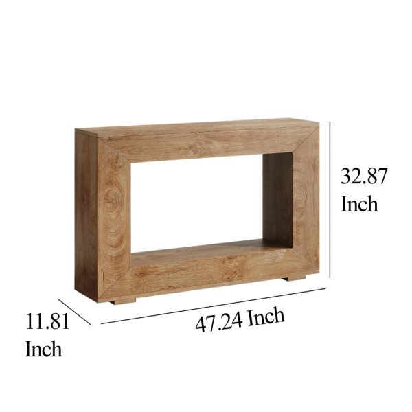 Sofa Console Table, 47 Inch Light Brown Wood Rectangular, Open Shelf Hot on Sale - Image 5