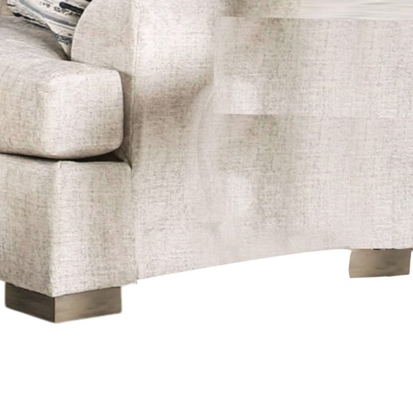 Lewis Loveseat with 2 Accent PIllows, 67 Inch, Cream Fabric Online Sale - Image 4