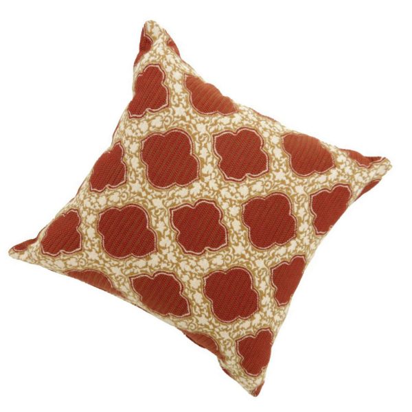 Roxi Throw Pillow Set of 2, Floral Embroidery, 22 Inch Square, Red on Sale - Image 3