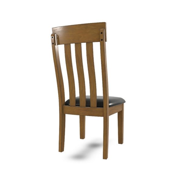 Ashley Raly Dining Side Chair Set of 2 | Brown Faux Leather | Slated Back Discount - Image 3