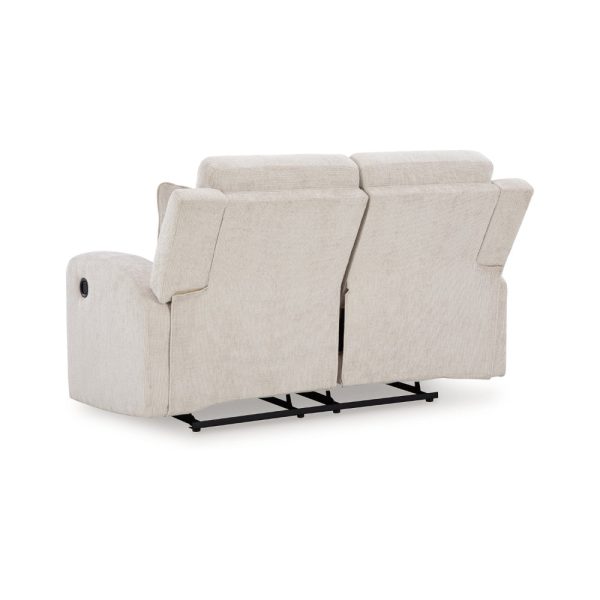 Ashley Genna Manual Recliner Loveseat | Light Beige Polyester | 2 Pillow 64  For Sale - Image 4