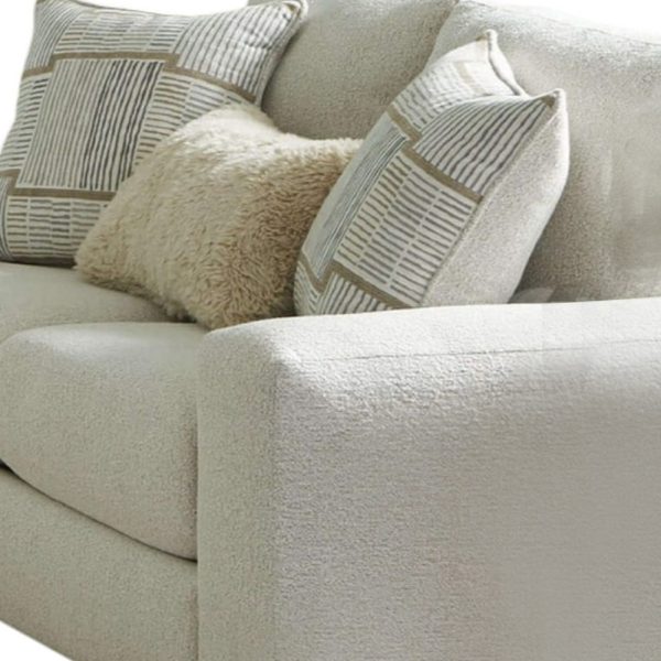 Rane Loveseat, Beige Chenille, 3 Accent Pillows, Solid Wood, 70 Inch For Cheap - Image 3