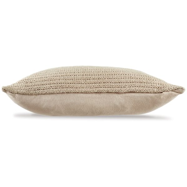 Ashley 14 x 20 Lumbar Accent Throw Pillow | Ribbed Tan Brown Cotton Polyfill Fashion - Image 3