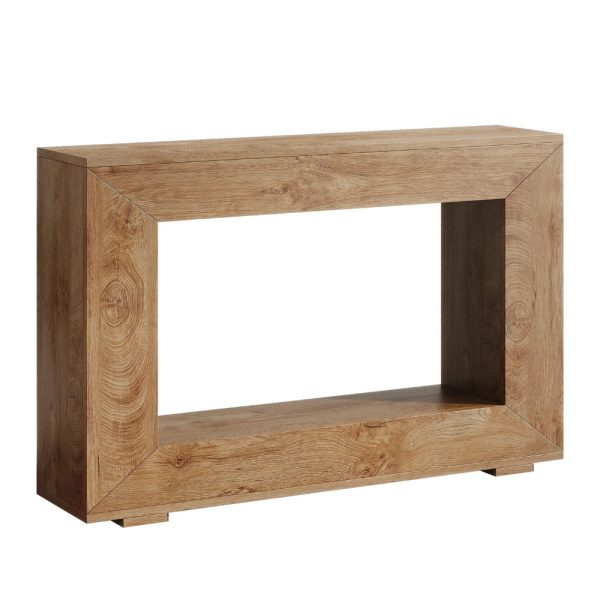 Sofa Console Table, 47 Inch Light Brown Wood Rectangular, Open Shelf Hot on Sale