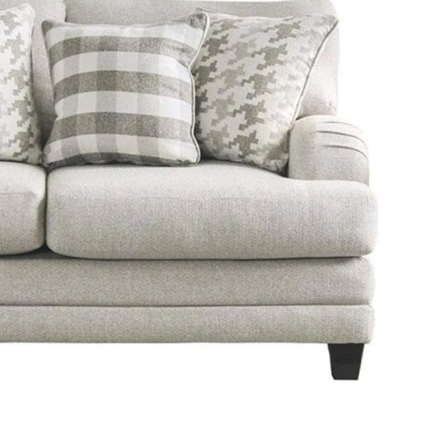 Muy 2pc Sofa and Loveseat Set w 9 Pillows, Wingback, Light Gray Fabric on Sale - Image 4