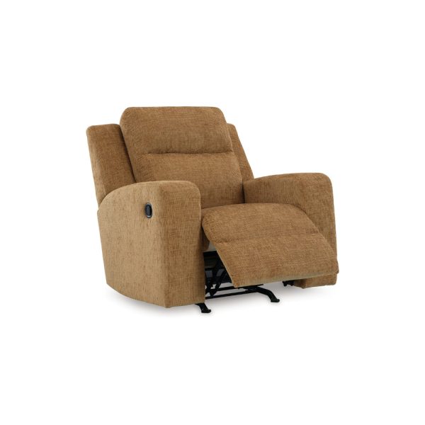 Ashley Damon Manual Rocker Recliner Chair | Soft Plush Camel Brown Polyester Online Sale - Image 3