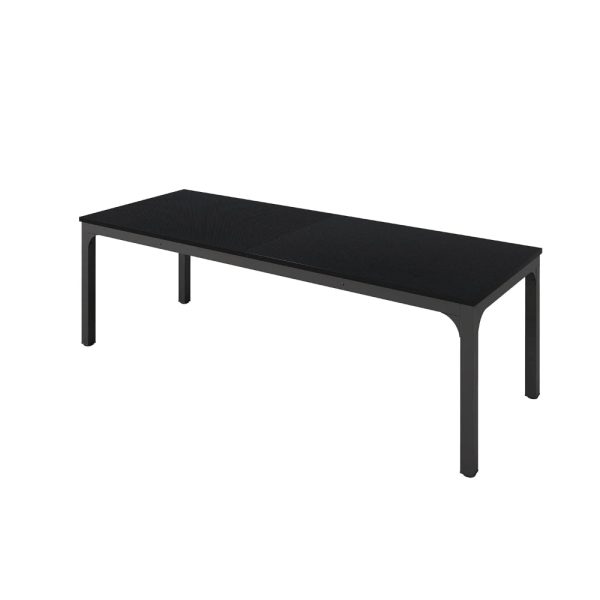 Lar Conference Table, 79 Inch Black Rectangular MDF Top, Metal Legs Sale - Image 2