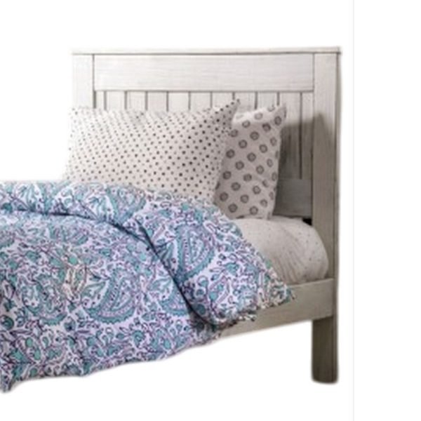 Waly Full Bed, Farmhouse Plank Design, Classic White Solid Pine Wood Hot on Sale - Image 3