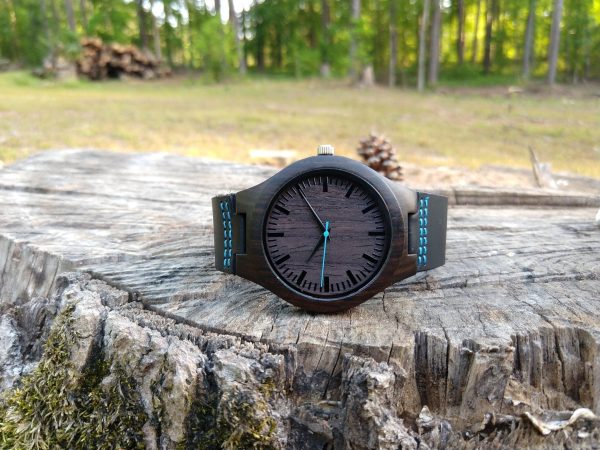 Personalized Energico Wooden Watch | Blue Leather Supply - Image 5