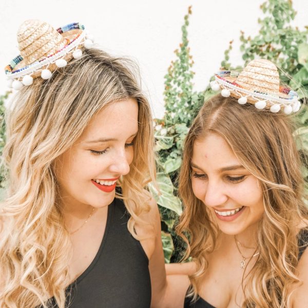 Mini Sombrero Veil with Pom Poms Discount - Image 3