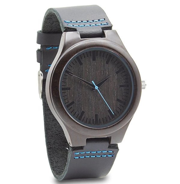 Personalized Energico Wooden Watch | Blue Leather Supply