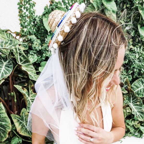 Mini Sombrero Veil with Pom Poms Discount - Image 2