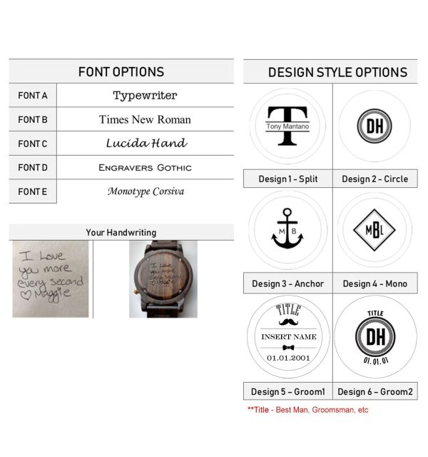 Personalized Grande Wooden Watch | Black Online - Image 4
