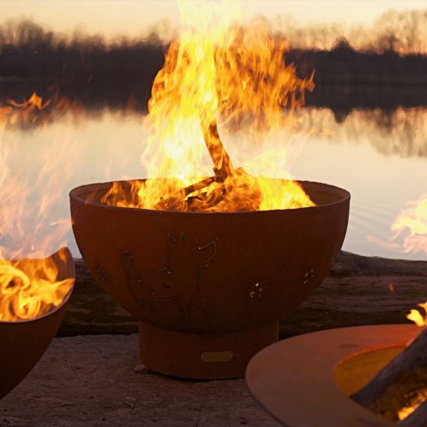 Fire Pit Art Funky Dog 36-Inch Handcrafted Carbon Steel Fire Pit (FDOG) Online now - Image 3