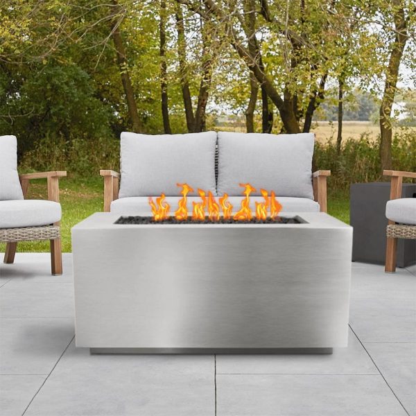 Top Fires Pismo 24-Inch Tall Rectangular Stainless Steel Gas Fire Pit - Match Lit Online Sale - Image 2
