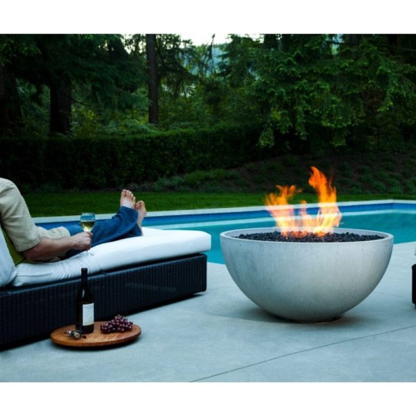 Solus Hemi 48-Inch Round Ultra High Performance Concrete Gas Fire Pit Cheap - Image 4