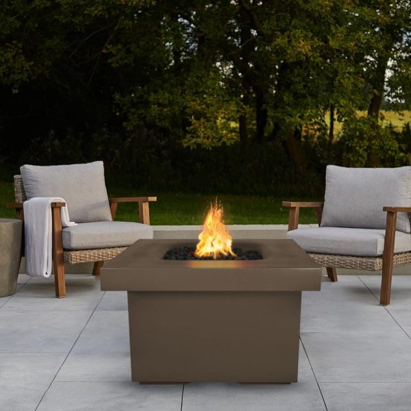 Top Fires Ramona 36-Inch Square GFRC Gas Fire Pit Table - Match Lit For Sale - Image 5