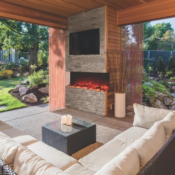 Amantii TRU-VIEW 60-Inch Indoor  Outdoor 3-Sided Smart Electric Fireplace (60-TRU-VIEW-XL) Hot on Sale - Image 2