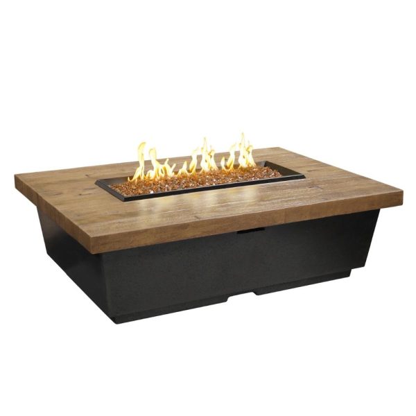 American Fyre Designs Contempo 52-Inch  Reclaimed Wood  Rectangular Gas Fire Pit Table Online