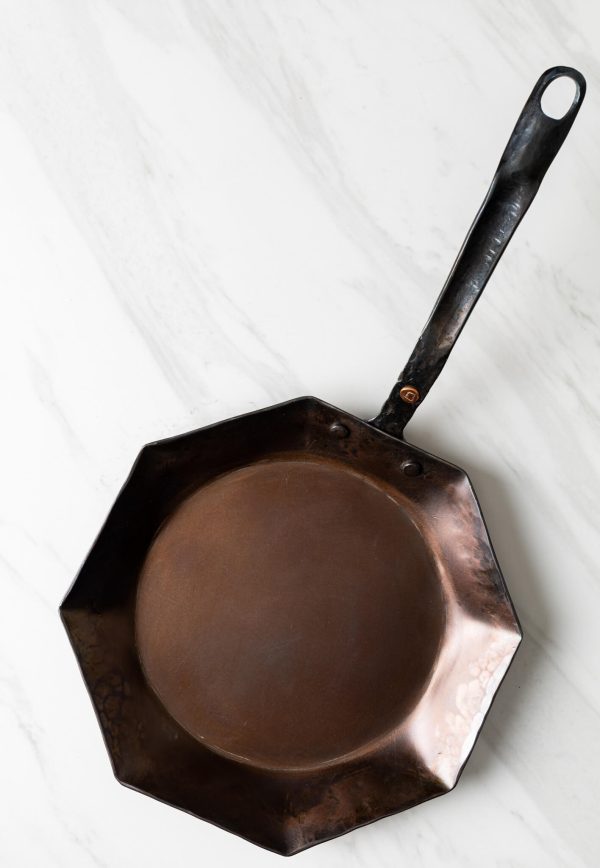 10  Octagon Carbon Steel Skillet - Hand Forged on Sale
