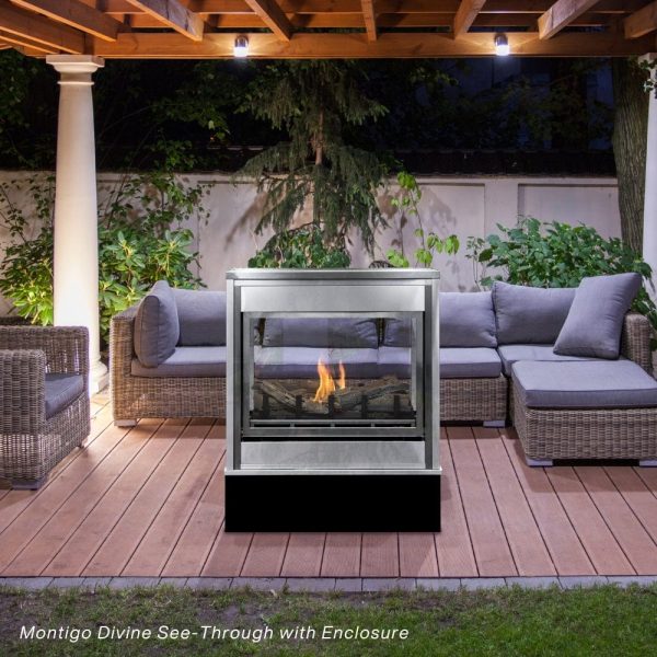 Montigo Divine 38-Inch Built-In Ventless See-Through Outdoor Gas Fireplace Online - Image 4