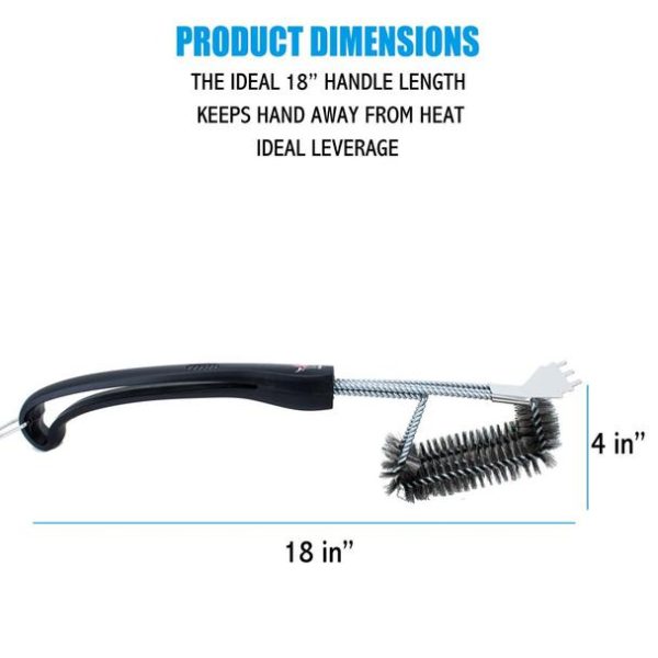 Kona Speed Scrape Grill Brush & Scraper with Flex Grip Handle - Stainless Steel Bristles Fashion - Image 4
