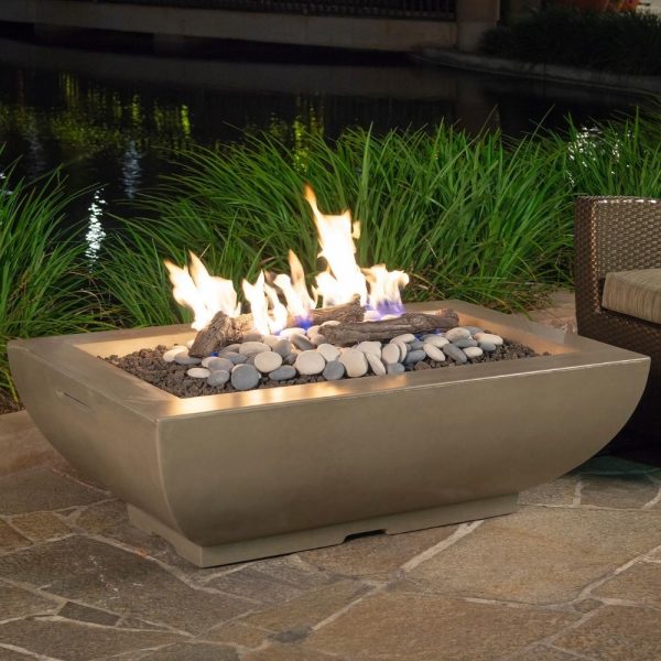 American Fyre Designs Bordeaux 50-Inch Rectangular Concrete Gas Fire Bowl Online Hot Sale - Image 2
